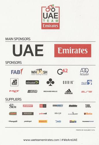 2022 UAE Team Emirates #NNO Andres Ardila Back